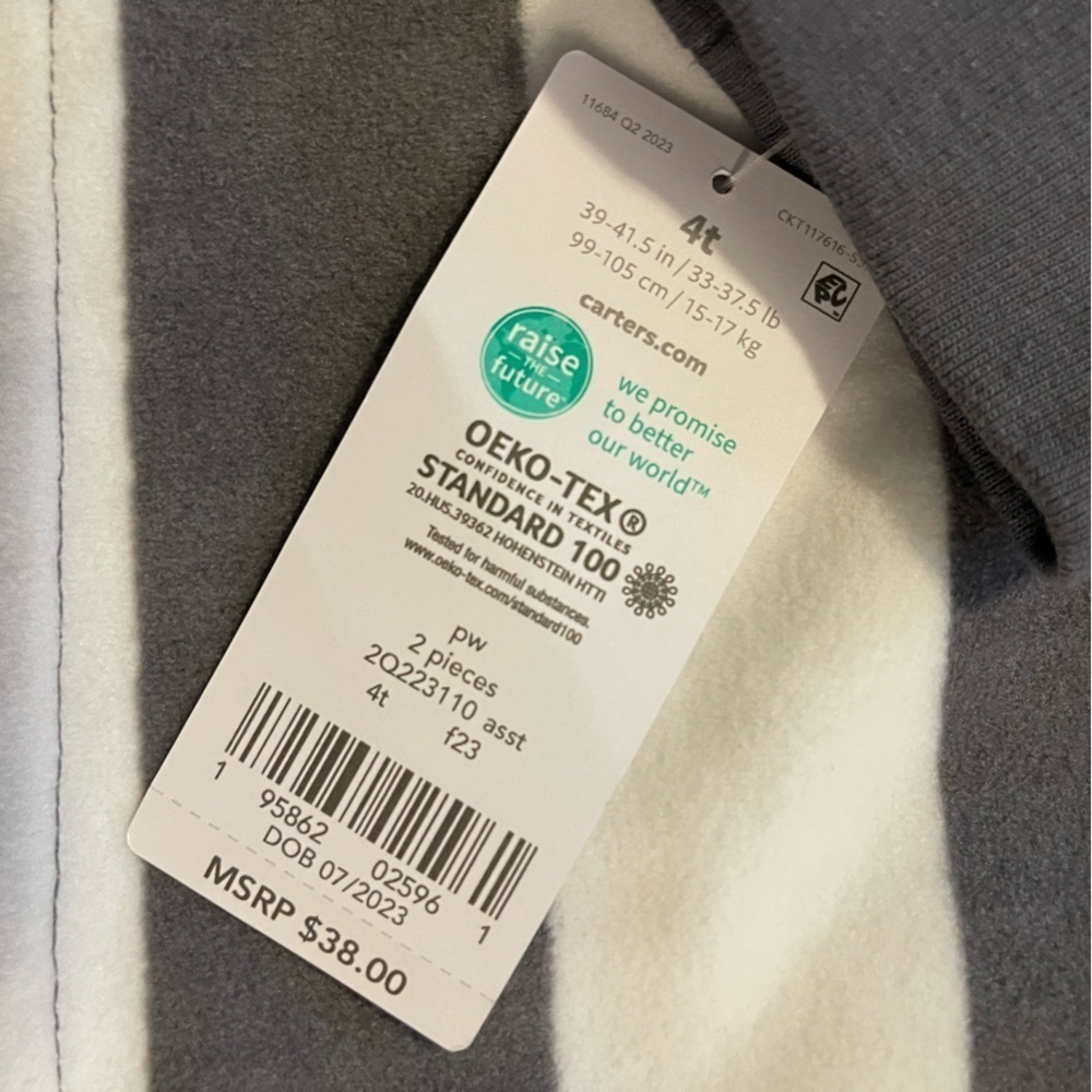 Carter’s | Striped Fleece Pullover & Pant Set | 4t - Picture 6 of 7